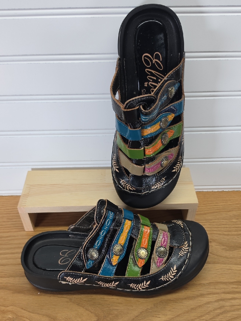 Elite By Corkys Colorful Strappy Slide Sandals - Multicolor Size 36 US 5.5/6